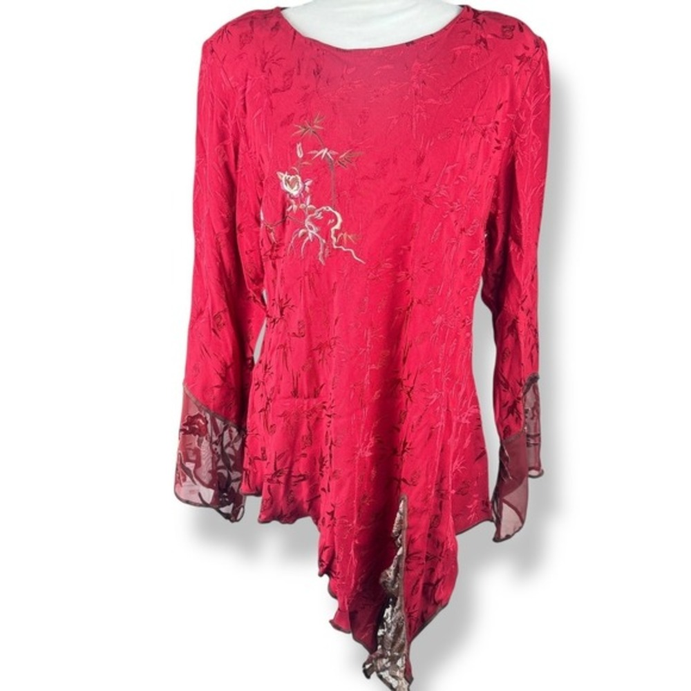 Spencer Alexis Vintage Chiffon Tunic Top Womens Size 14 Regency Party Glam‎ Luxe